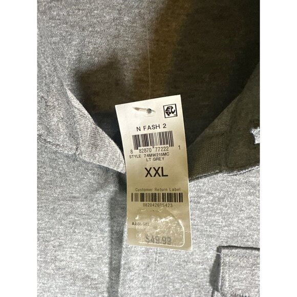 And Now This Mens Knit Collared Button-Down Shirt, Light Gray, Size XXL, NWT - Picture 5 of 5